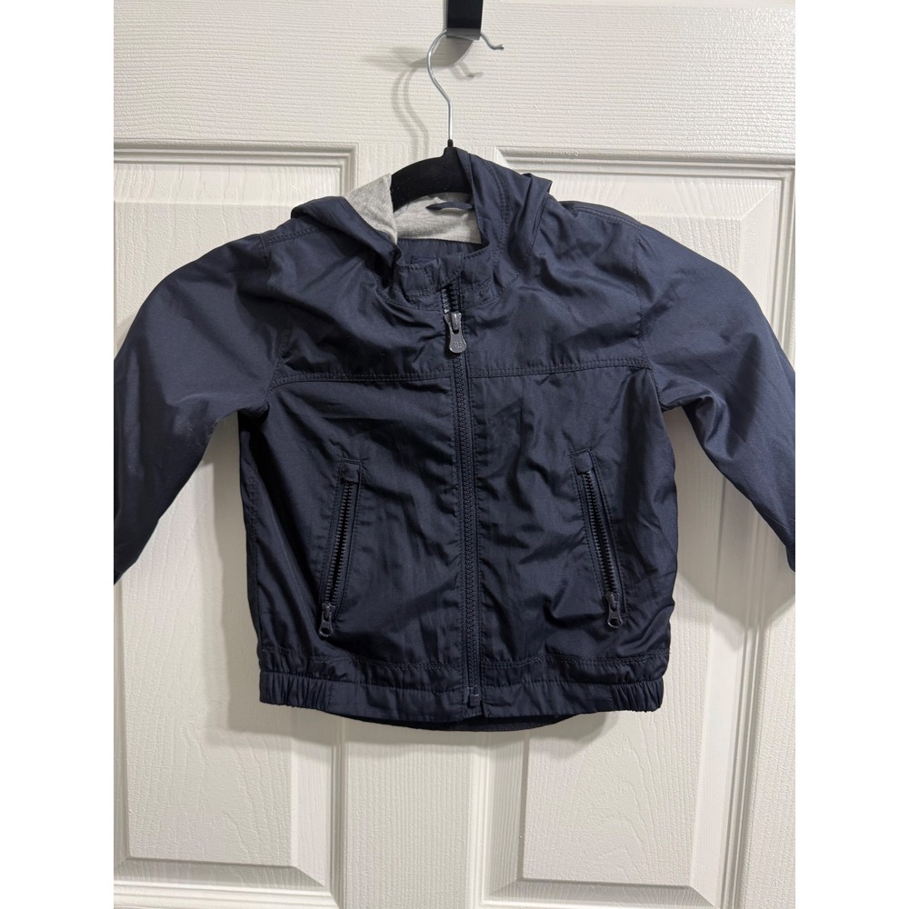 Baby GAP 1969 Navy Blue Hooded Windbreaker Jacket Water Resistant 18-24 Months
